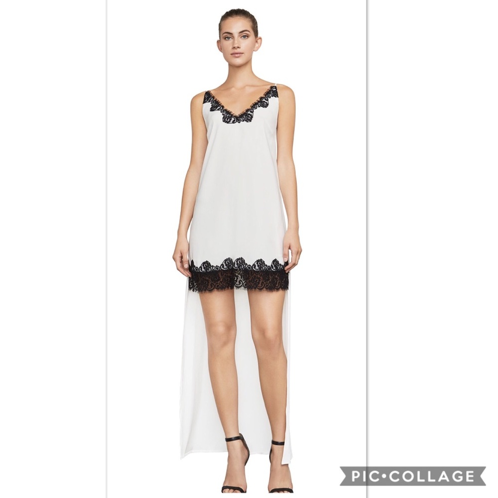 BCBG MaxAzria Lake Lace-Trimmed High-Low Dress